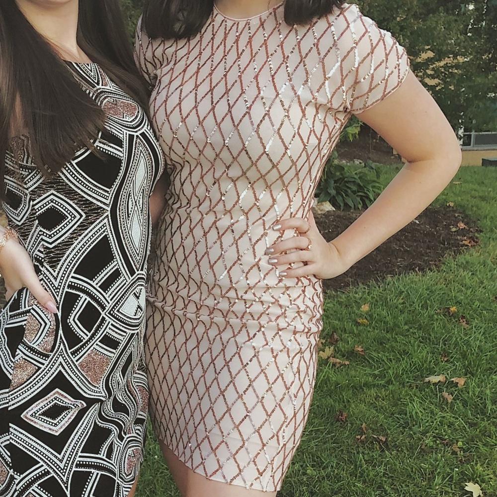 Elegant rose gold sequence Dresses